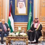 سعودی ولی عہد سے فلسطینی صدر محمود عباس کی ملاقات۔
